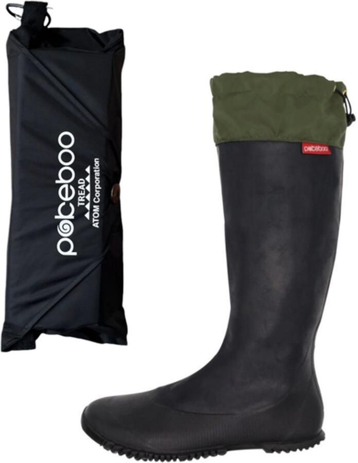 Pokeboo TREAD Regenlaarzen Opvouwbaar Black Green