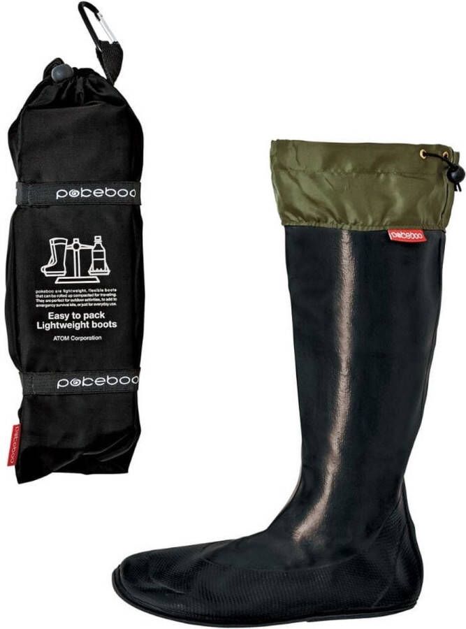 Pokeboo TREAD Regenlaarzen Opvouwbaar Black Green