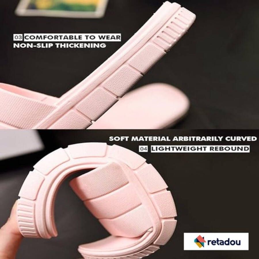 Retadou slippers zomer slide-slippers badslippers strand indoor outdoor slipvast unisex effen EU legergroen