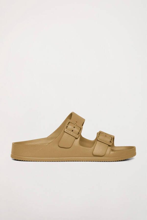 Polo Club Camelkleurige bio teenslippers met gespen voor dames