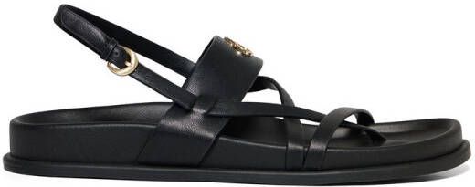 Polo Club Zwarte bio sandalen Allegra met bandjes en metalen detail