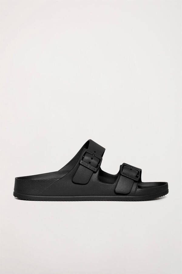 Polo Club Zwarte bio teenslippers met gespen voor heren