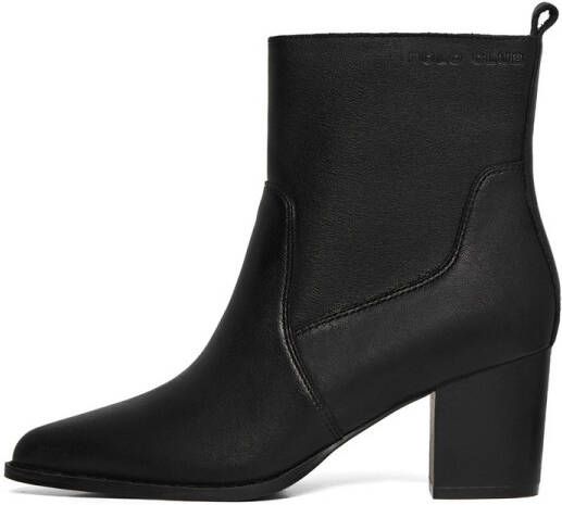 Polo Club Zwarte leren laarsjes Ryta met -logo