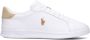 Polo Ralph Lauren Witte lage sneakers met beige hielkap - Thumbnail 1