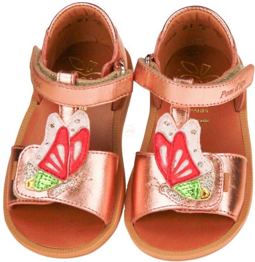 Pom d'Api Poppy Papillon Sandaal Metallic Roze