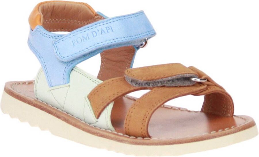 Pom d'Api Waff Jimy Sandaal Camel-Blauw