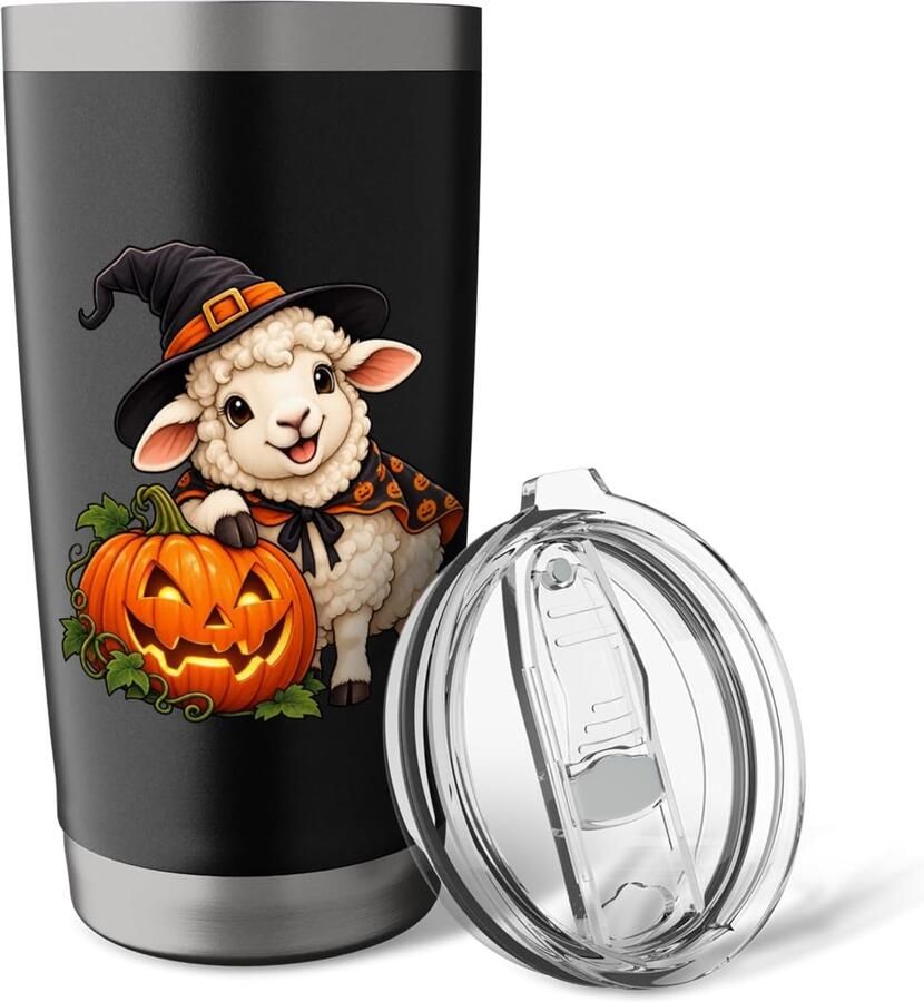 Pompoen Halloween thermobeker met dubbele wand