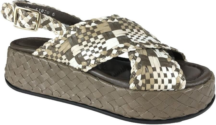 PONS QUINTANA 11276 PD taupe combi luxe sandalen Bonne Shoe