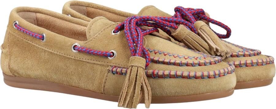Posa Schoenen Lichtbruin Boatloafer Fringe Colored Loafers Lichtbruin Boatloafer Fringe Colored