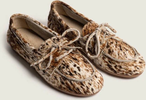 POSA Mocassins Dames Boat Loafer Maat: 41 Materiaal: Ponyhair Kleur: Beige
