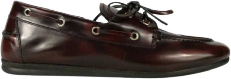 POSA Mocassins Dames Boat Loafer Brushed Maat: 38 Materiaal: Leer Kleur: Rood