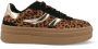 POSH by Poelman sneakers met panterprint bruin zwart - Thumbnail 2