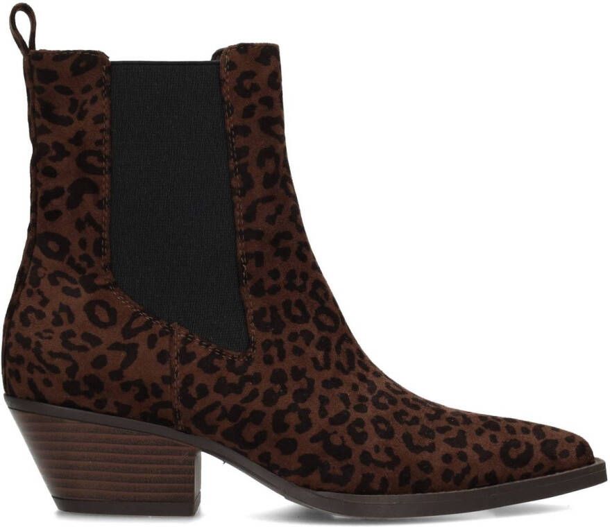 POSH by Poelman CARMEN Dames Laarzen Bruin Met Dierenprint