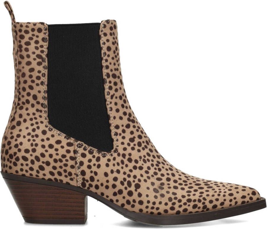 POSH by Poelman CARMEN Dames Laarzen Beige Met Dierenprint
