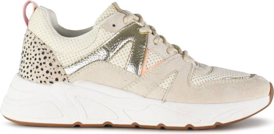 POSH by Poelman CAROCEL Dames Sneakers Beige Goud Multi