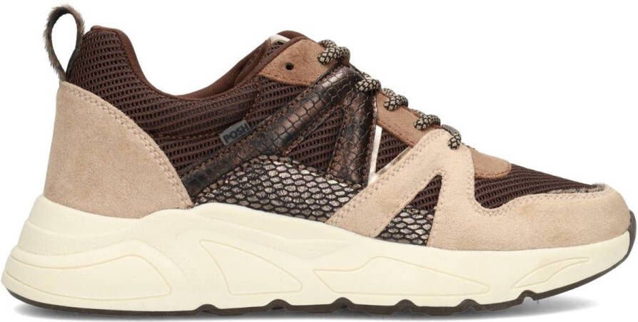 POSH by Poelman CAROCEL Dames Sneakers Bruin