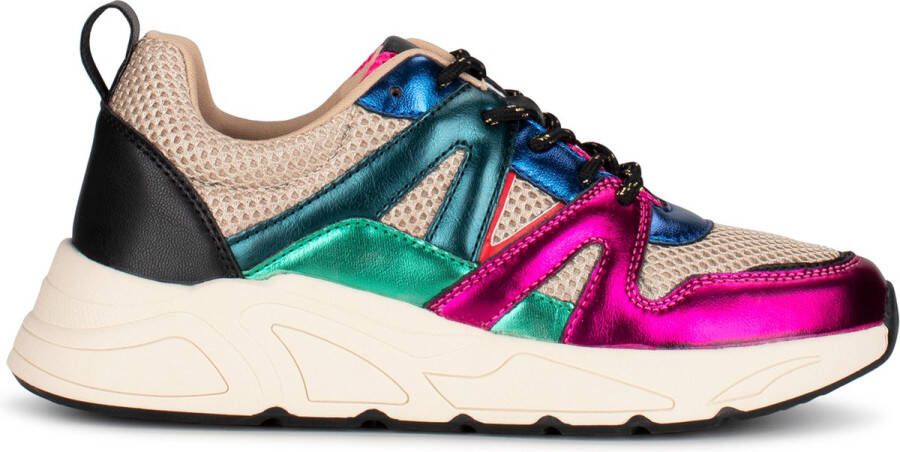 POELMAN C18582X9PSH18 Fuchsia Black Beige Roze Mesh Lage sneakers Dames - Foto 1