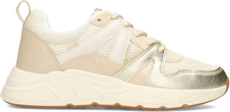 POSH by Poelman CAROCEL Dames Sneakers Wit Met Beige Combinatie