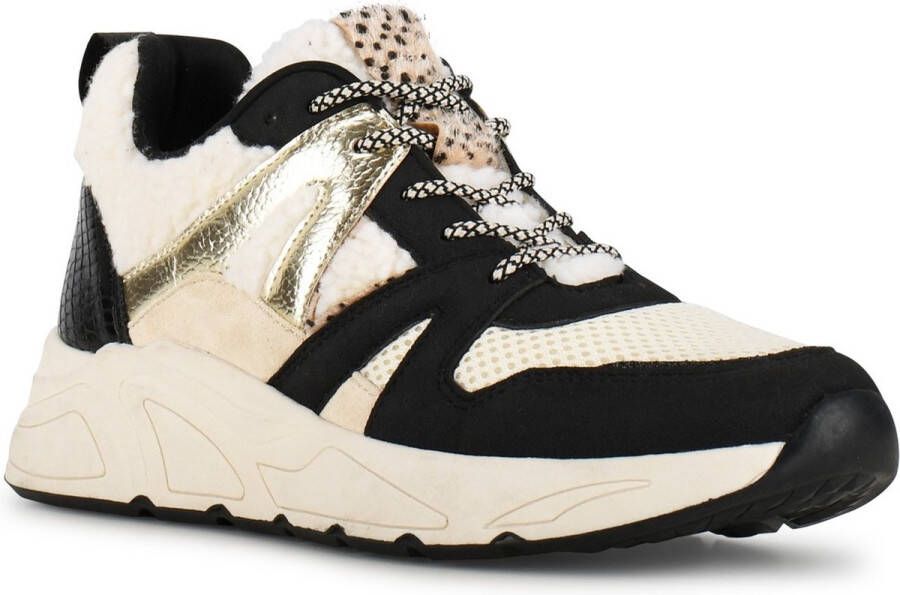 POSH by Poelman CAROCEL Dames Sneakers Zwart met combinatie