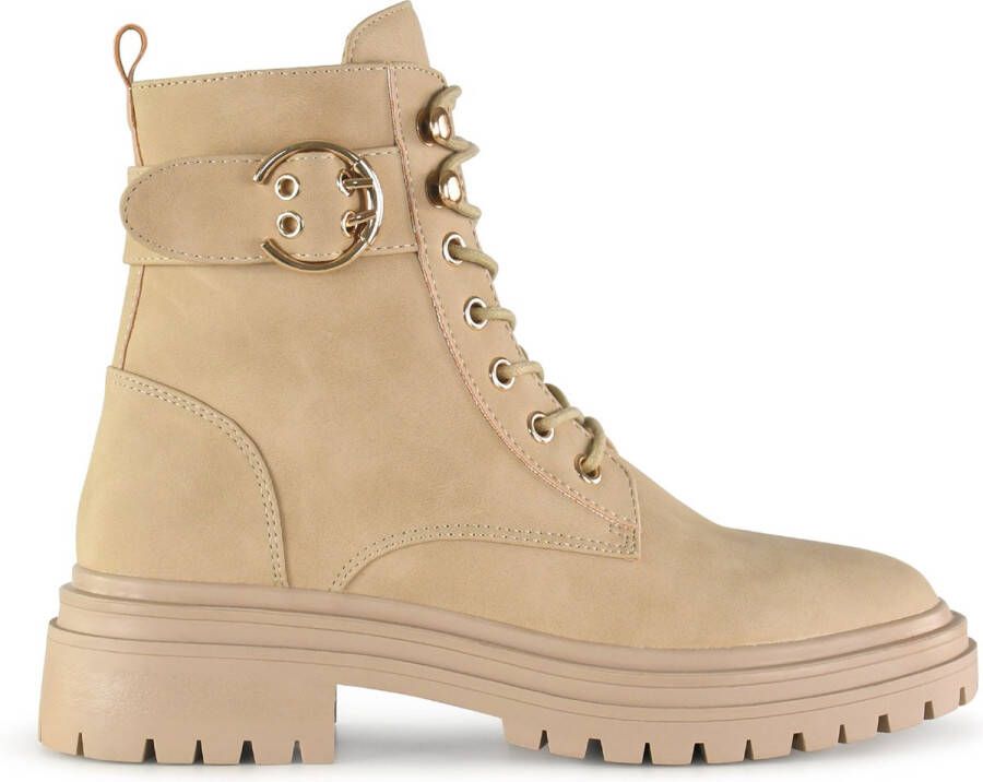 PS Poelman POSH by Poelman Cato veterboots met siergesp beige