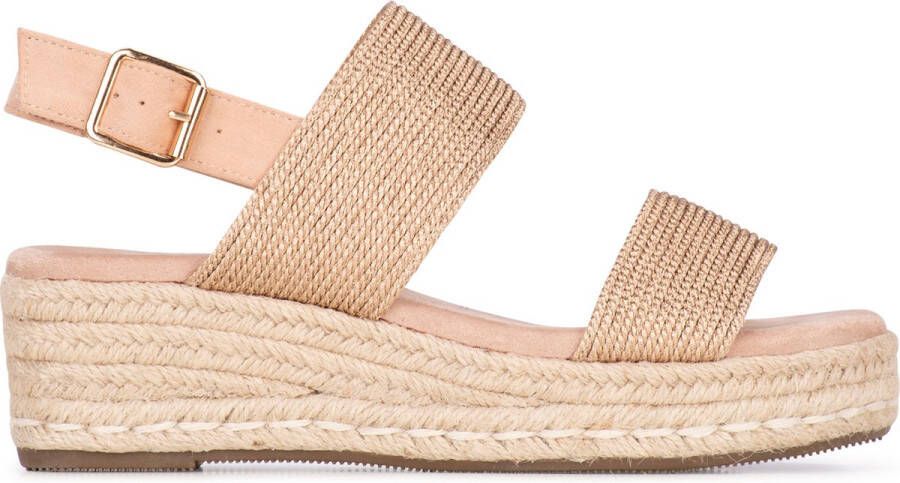 POSH by Poelman CETO Dames Plateau Sandalen Rose Goud