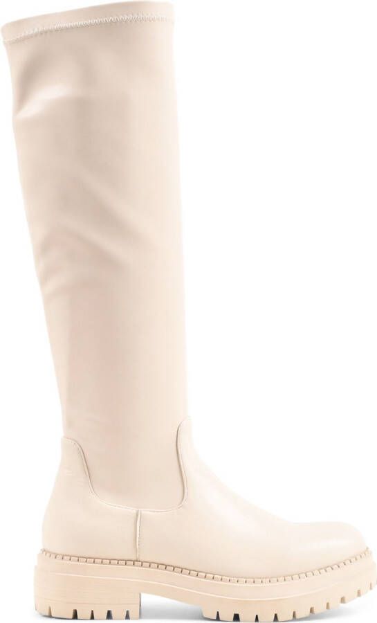 POSH by Poelman CYBELE Dames Hoge Stretch Laarzen Crème
