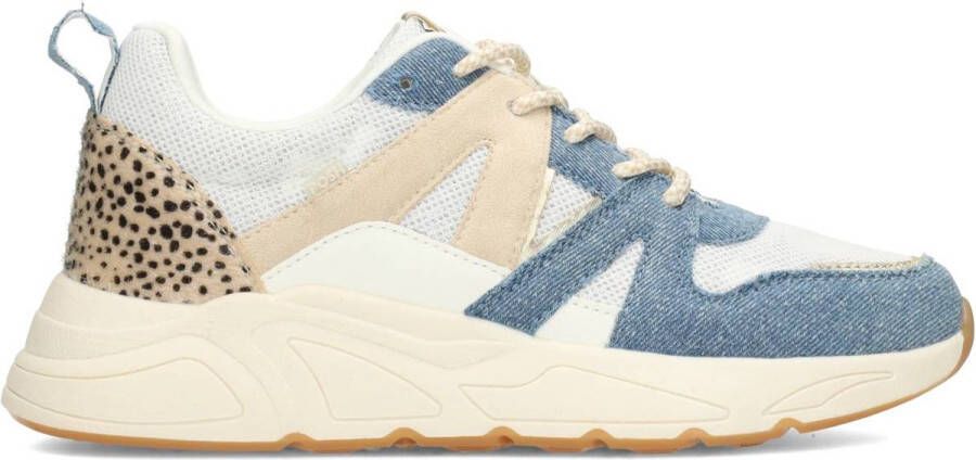 POSH by Poelman Carocel chunky sneakers wit blauw denim