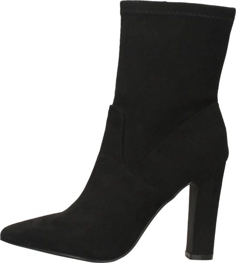 POELMAN Posh enkellaars met hak Zwart Suedelook Enkellaars met hak Dames