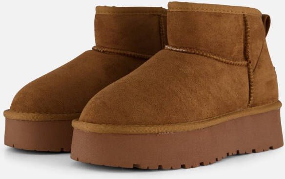 POSH by Poelman Gevoerde boots glitter cognac Dames