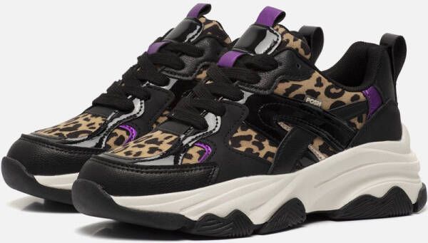 POSH by Poelman Gigi Leopard Sneakers zwart Dames