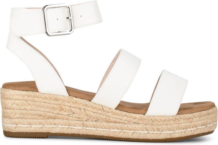 POELMAN C0047-17HPSH1 sandaal white Wit Textiel Plateau sandalen Dames