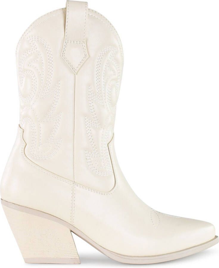 POSH by Poelman JUUL Dames Western Enkel Laarzen Off White - Foto 8