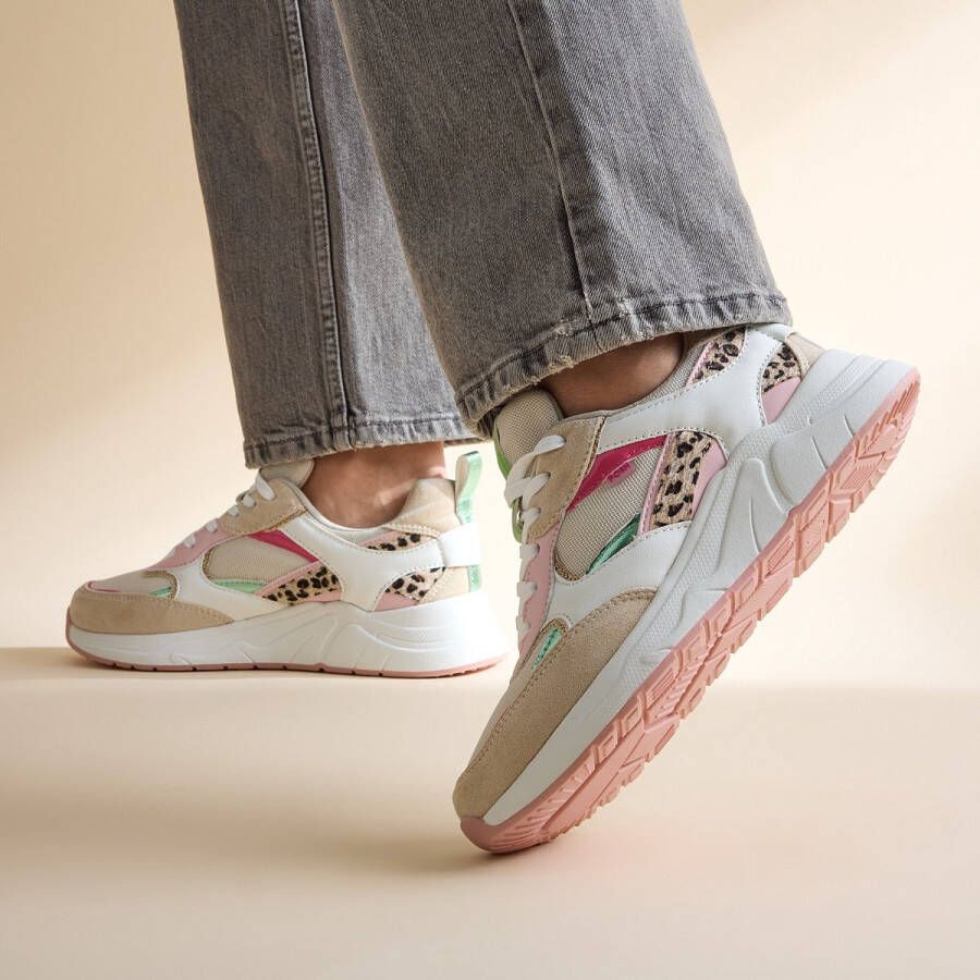 POSH by Poelman Leopard Sneakers beige Textiel Dames