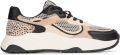 POSH by Poelman MACY Dames Sneakers Wit Met Beige Combinatie - Zwart