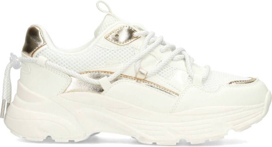 POSH by Poelman MADEE Dames Sneakers Wit Met Gouden Combinatie