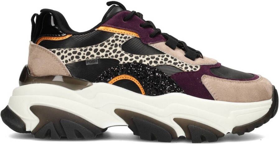 POSH by Poelman POLLY Dames Sneakers Zwart Met Oranje Combinatie - Foto 2