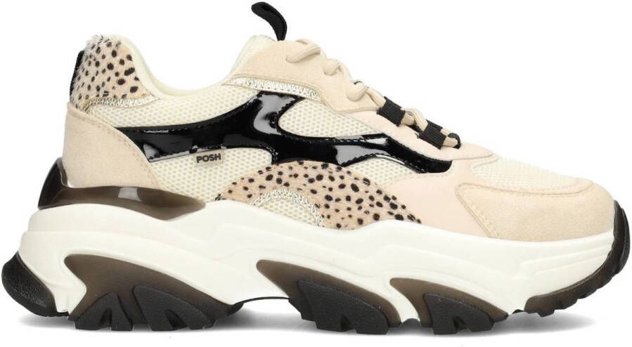POSH by Poelman POLLY Dames Sneakers Beige Met Zwart Combinatie - Foto 2