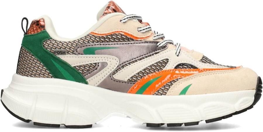 POSH by Poelman ALICE Dames Sneakers Beige Met Groen Combinatie - Foto 4