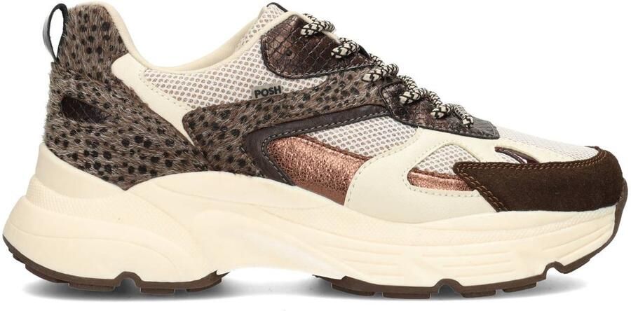 POSH by Poelman AYOKI Dames Sneakers Bruin Met Dierenprint - Foto 2