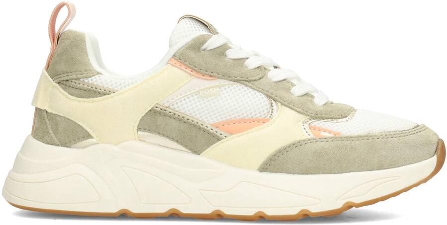 POSH by Poelman CARO Dames Sneakers Wit met groene combinatie