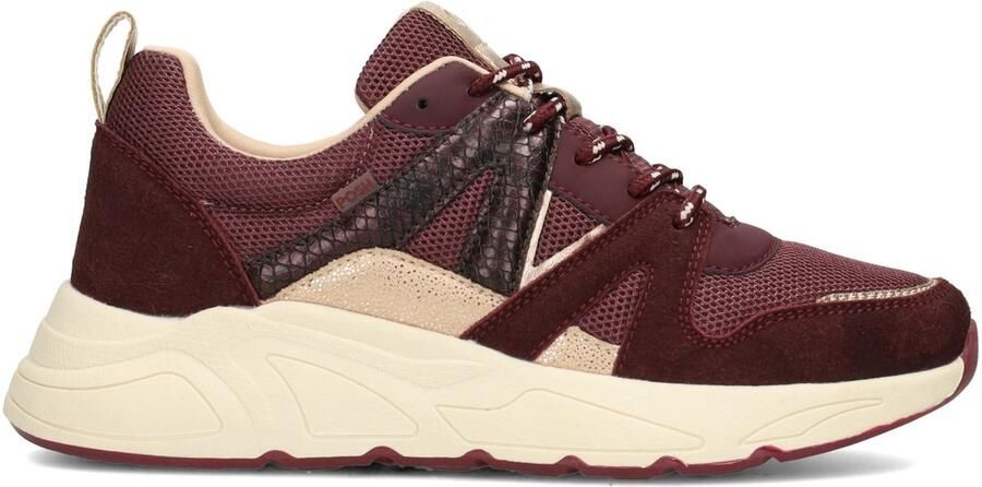 POSH by Poelman Carocel imitatieleren sneakers aubergine - Foto 4