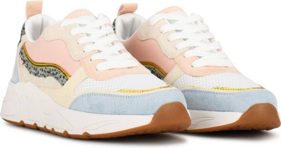 POSH by Poelman Carocel chunky sneakers lichtblauw lichtroze - Foto 5