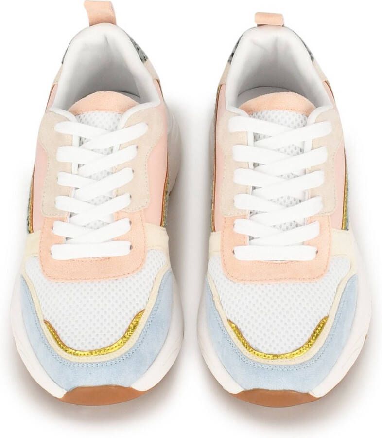 POSH by Poelman Carocel chunky sneakers lichtblauw lichtroze