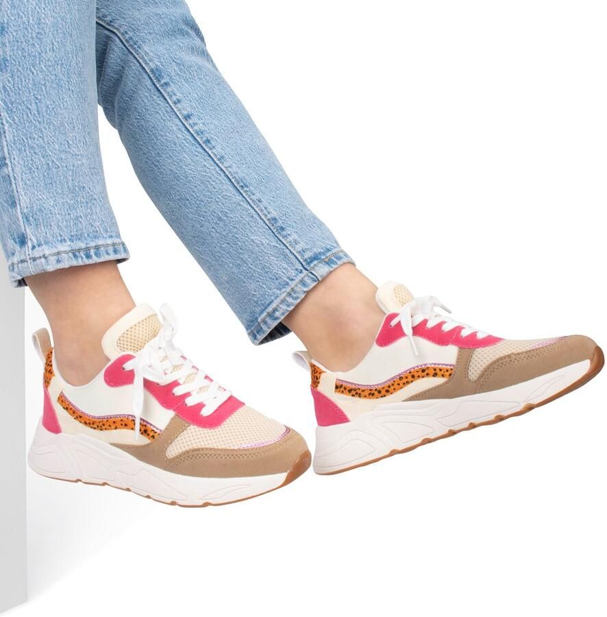 POSH by Poelman CAROCEL Dames Sneakers Beige met combinatie - Foto 2