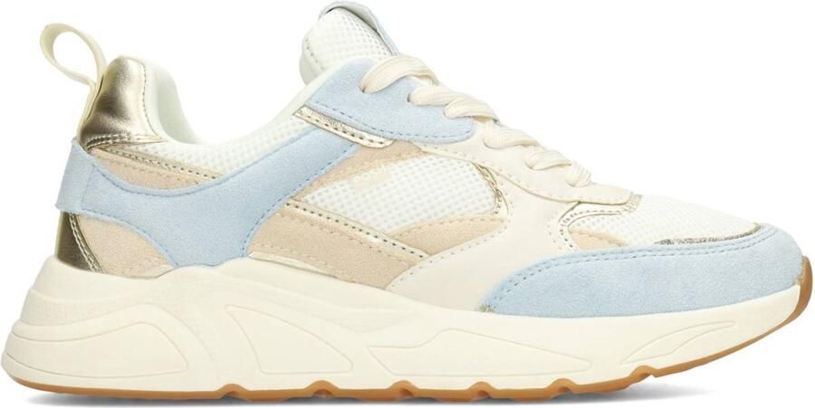 POSH by Poelman CAROCEL Dames Sneakers Wit met blauwe combinatie
