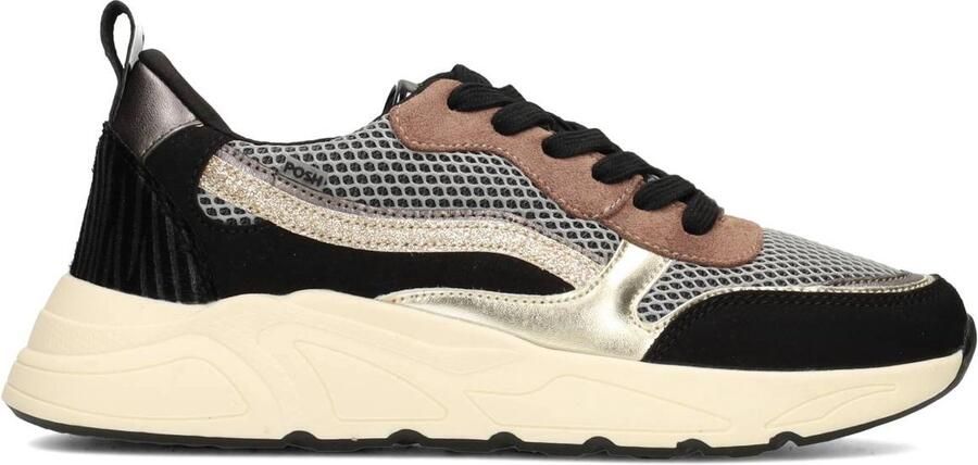 POSH by Poelman CHARLIE Dames Sneakers Zwart Met Bruin