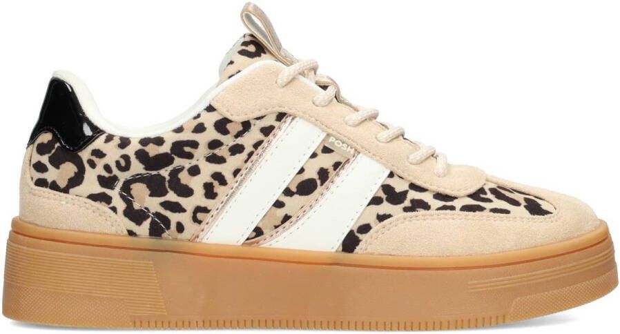 POSH by Poelman POSH by Poelman DamesSneakers Beige Synthetisch Leopard