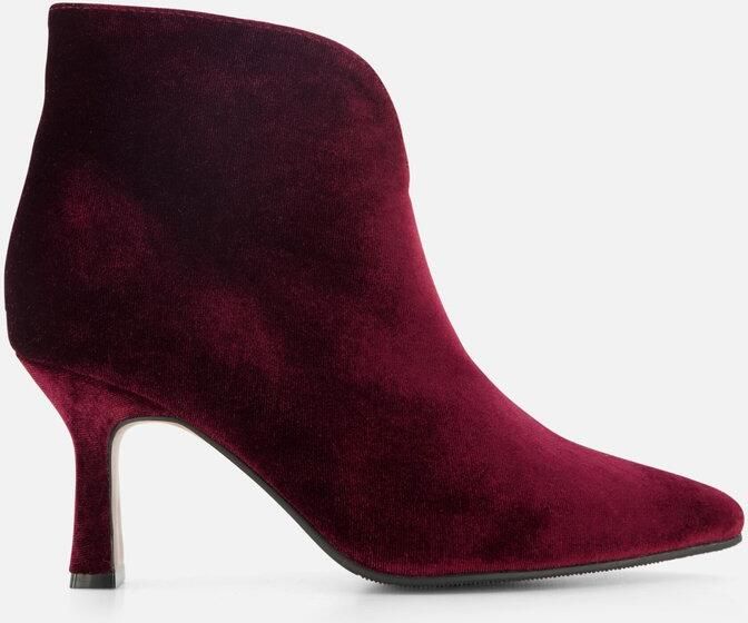 POSH by Poelman Enkellaarsjes bordeaux Textiel Dames