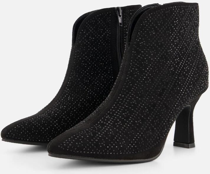 POSH by Poelman Enkellaarsjes zwart Textiel Dames