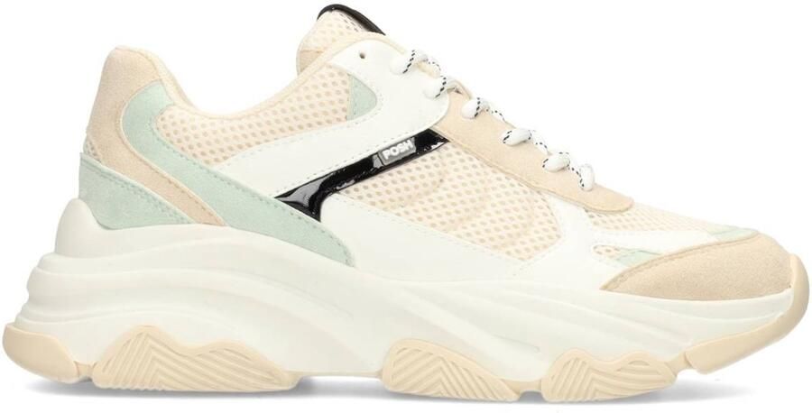 POSH by Poelman GIGI Dames Sneakers Wit met groene combinatie